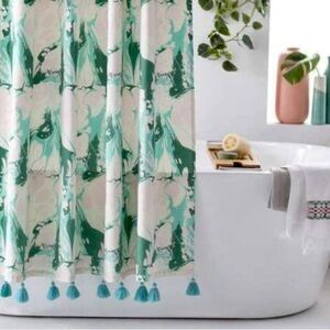 NWOT Vintage Marble Shower Curtain by Drew Barrymore Flower Home